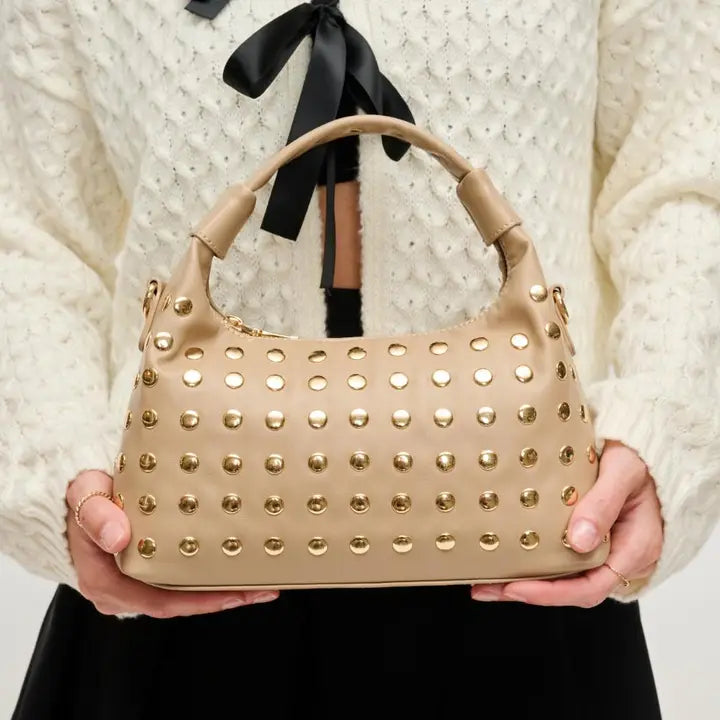 Beckette Studded Crossbody | Natural