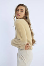 Fluffy Cardigan | Beige