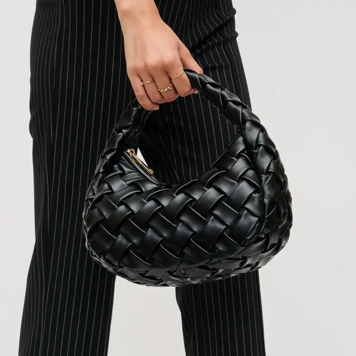 Noreen Woven Clutch | Black