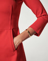 The Perfect A-line 3/4 Sleeve Dress | Spanx True Red