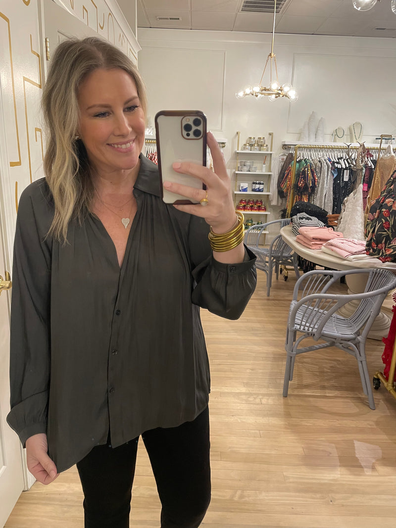 Casually Cute Sateen Blouse | Mineral