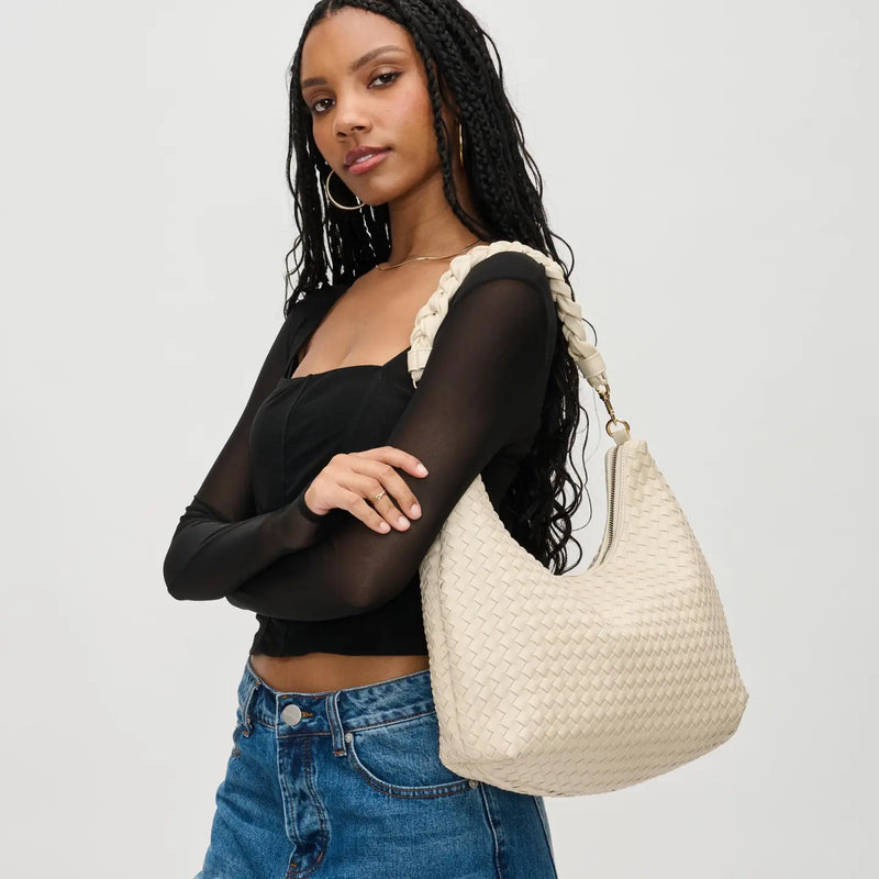 Sabrina Woven Hobo | Cream