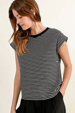 Striped Tee | Black + White