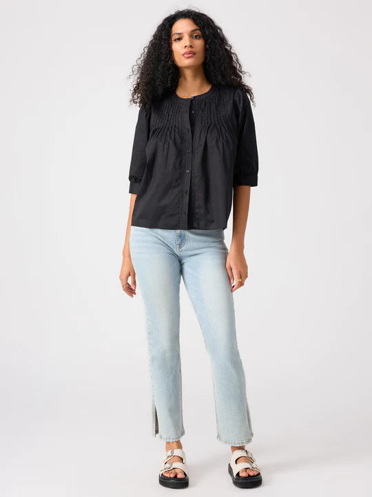 Gentle Pintuck Blouse | Black