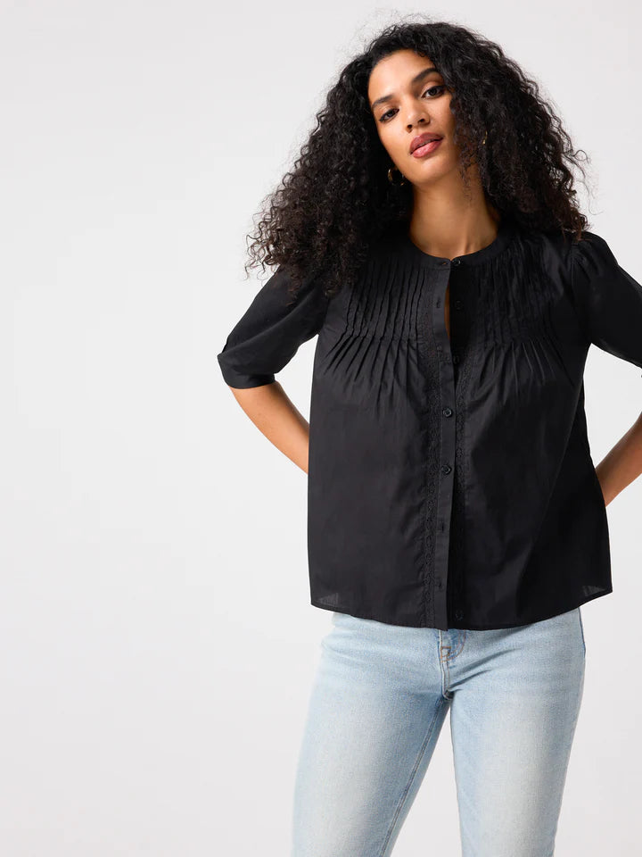 Gentle Pintuck Blouse | Black