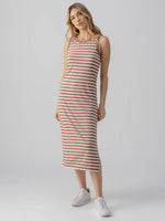 Contrast Trim Maxi Dress | Washed Clay/Birch Stripe