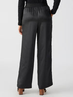 Gabriela High Rise Satin Pant | Black