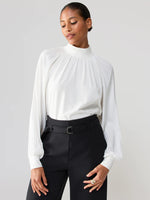 Sateen Mixed Media Top | Milk