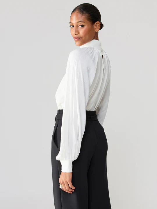 Sateen Mixed Media Top | Milk