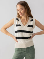 Sweater Shell Tank | Natural Black Stripe