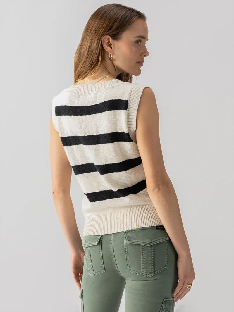 Sweater Shell Tank | Natural Black Stripe