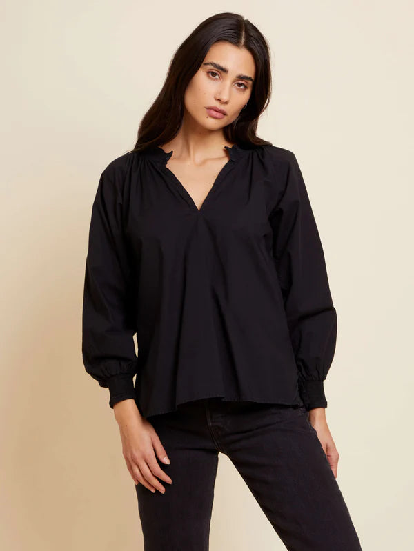 Estelle Peasant Blouse | Jet Black