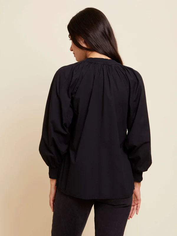 Estelle Peasant Blouse | Jet Black