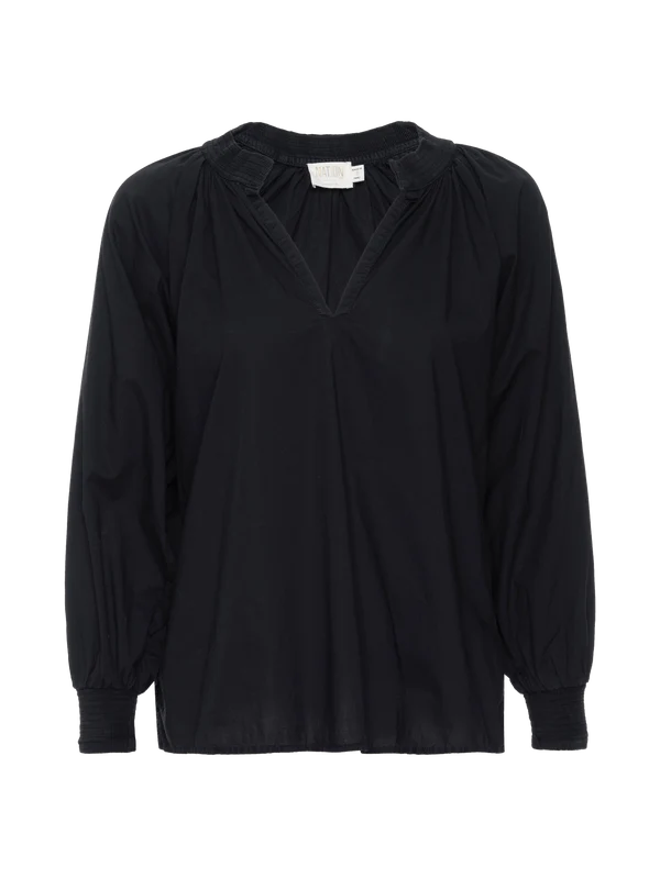 Estelle Peasant Blouse | Jet Black