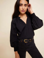 Estelle Peasant Blouse | Jet Black