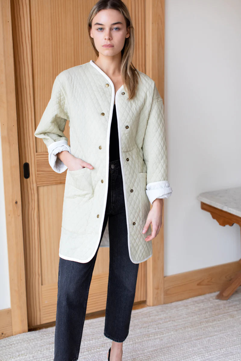 India Quilted Coat | Buttercream Organic