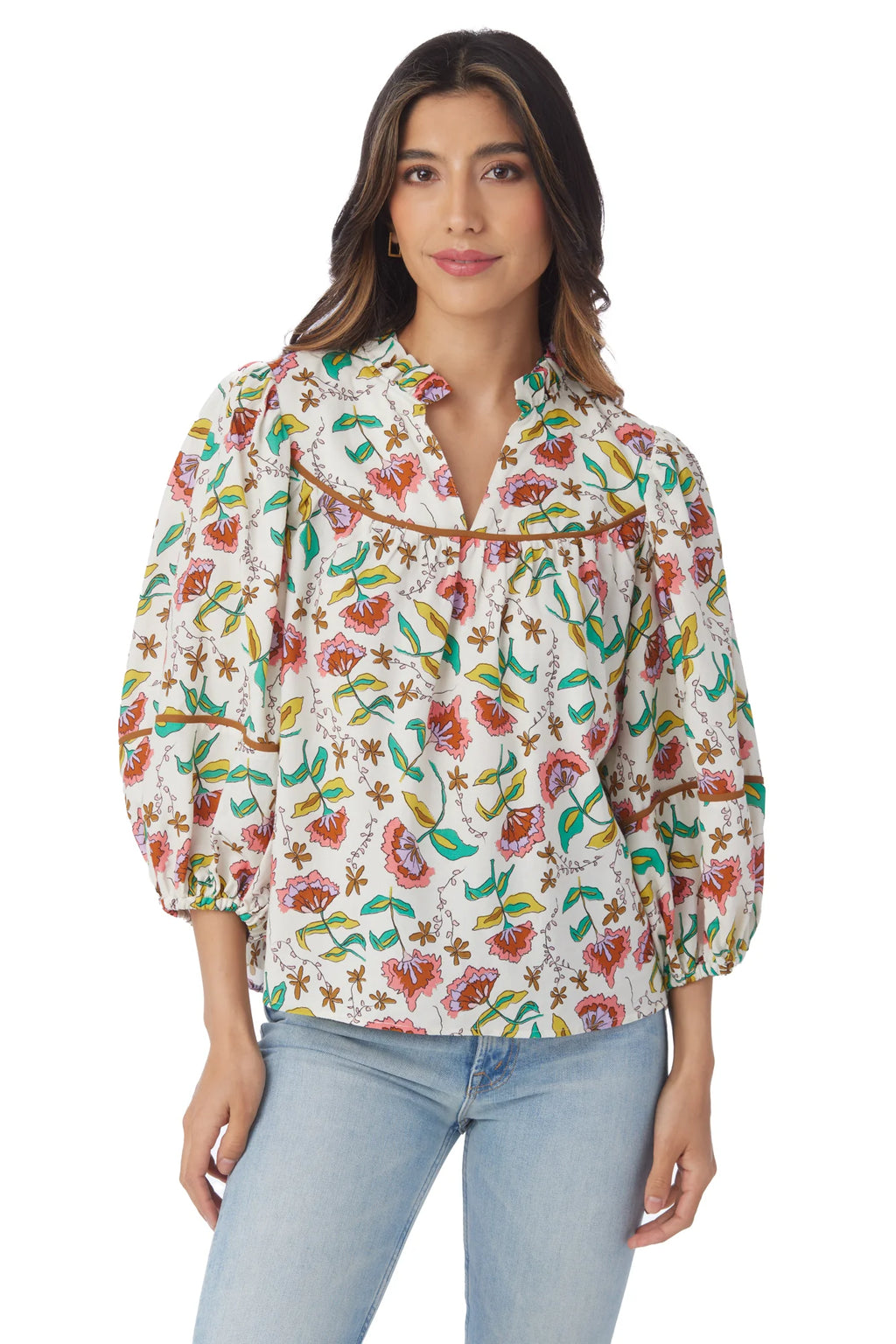 Rosie Top | Woodcut Floral