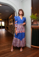 Alys Maxi Dress | Cobalt + Tangerine