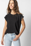 Boxy Cuffed Sleeve Crewneck | Black