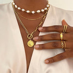 Stacie Toggle Chain Coin Necklace