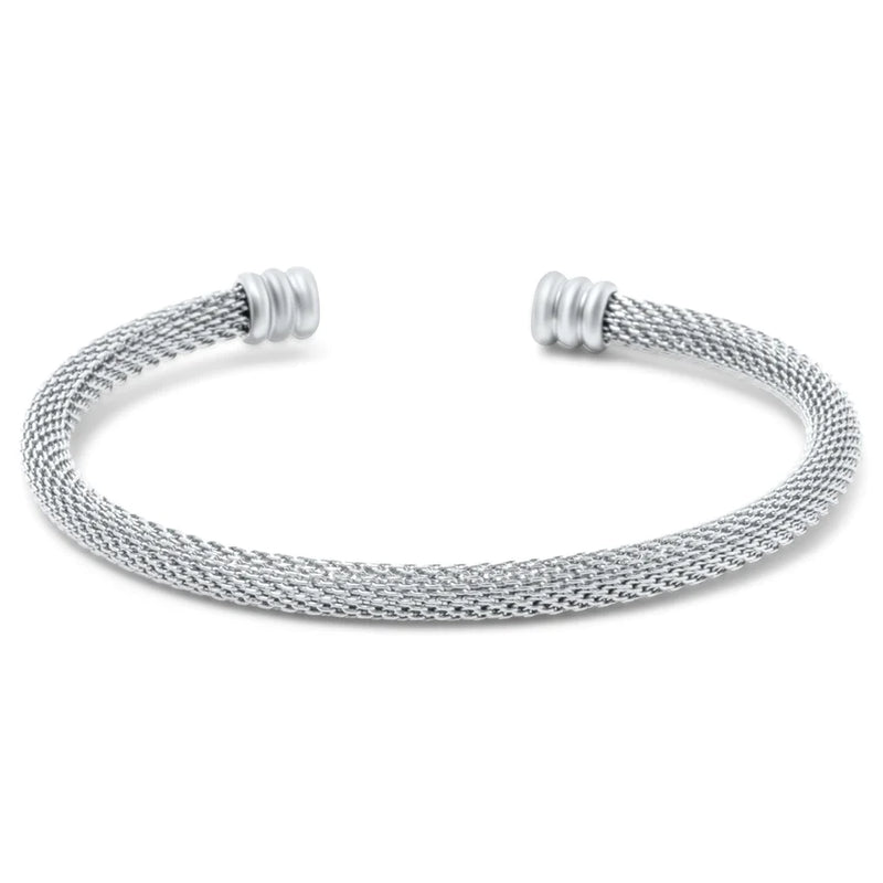 Sinclair Mesh Cuff Bracelet | Silver