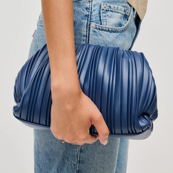 Philippa Pleated Clutch/Crossbody | Midnight