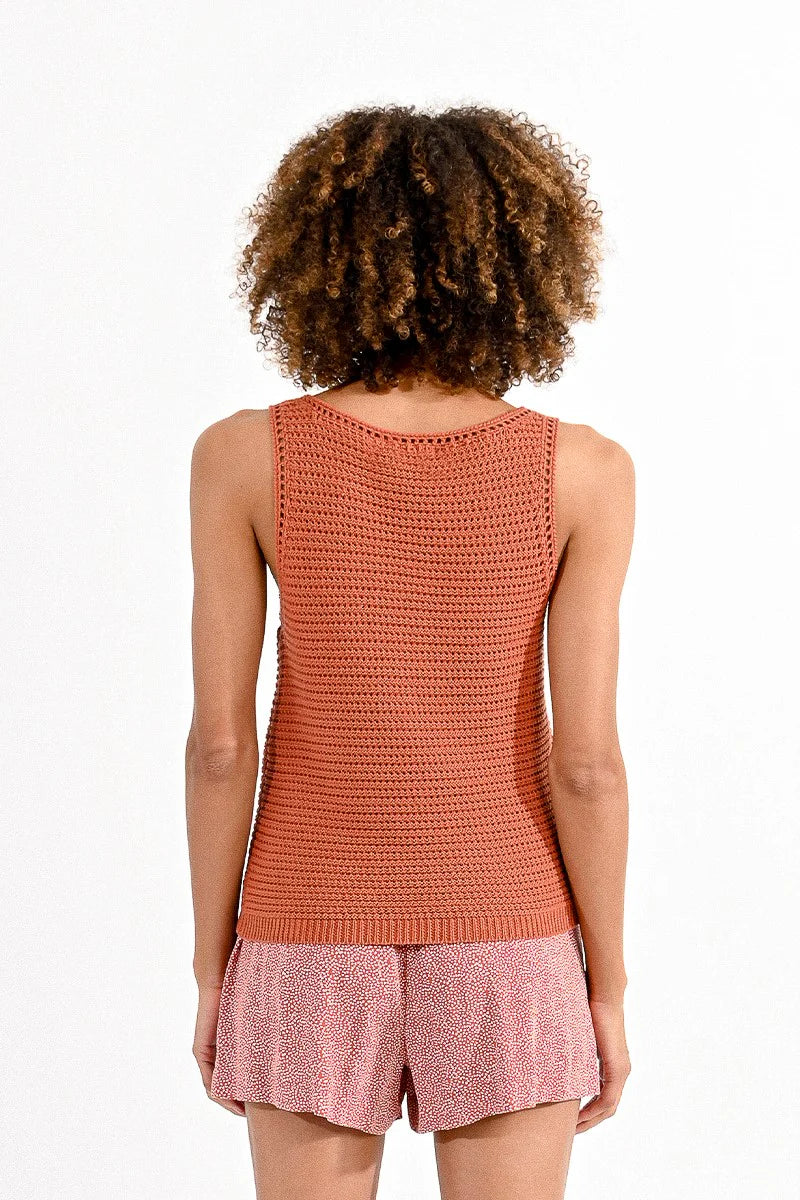 Kendrick Knitted Tank Top | Caramel