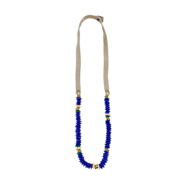 Tribal Stacked Layer Necklace | Blue