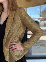 Metallic Knit Blazer | Gold