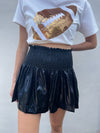 Black Metallic Swing Shorts