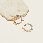 Mini Isla Hoop Pearl Earrings