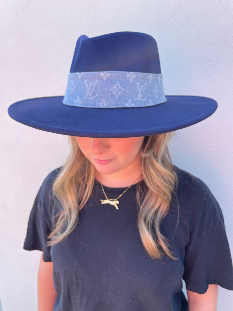 Vintage Louis Vuitton Scarf Hat | Navy