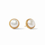 Fleur-de-lis Pearl Stud Earrings