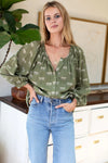 Frances Blouse | Olive Cheetah Organic