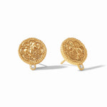 Trieste Coin CZ Stud Earrings